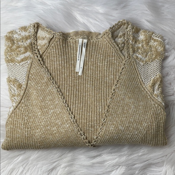 Anthropologie Beige and Cream Lace Knit Sweater - Picture 15 of 15